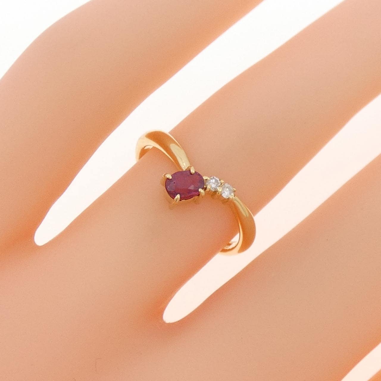 K18YG ルビー リング 0.24CT