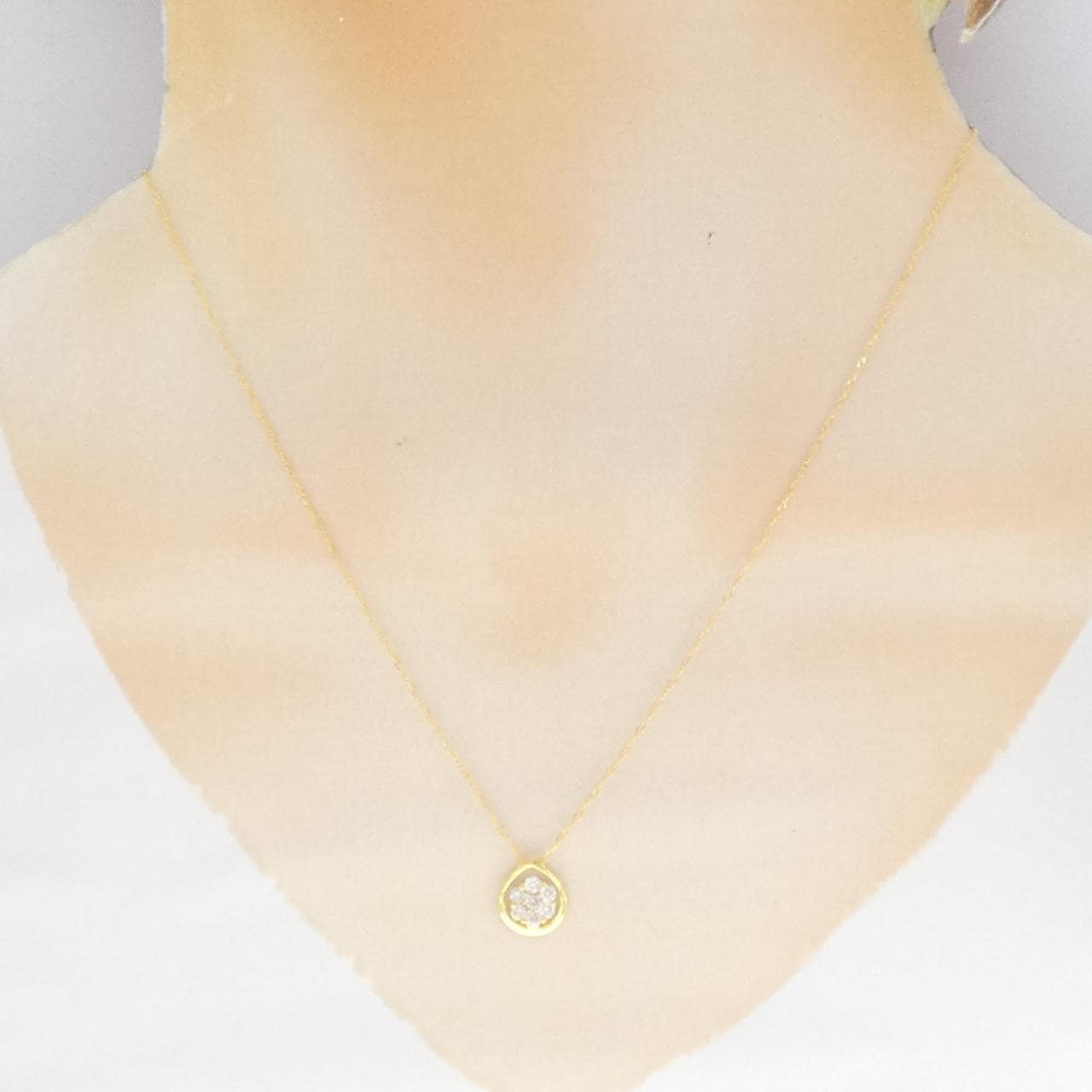 K18YG フラワー ダイヤモンド ネックレス 0.30CT