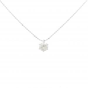 PT900/K18WG ソリティア ダイヤモンド ネックレス 0.448CT