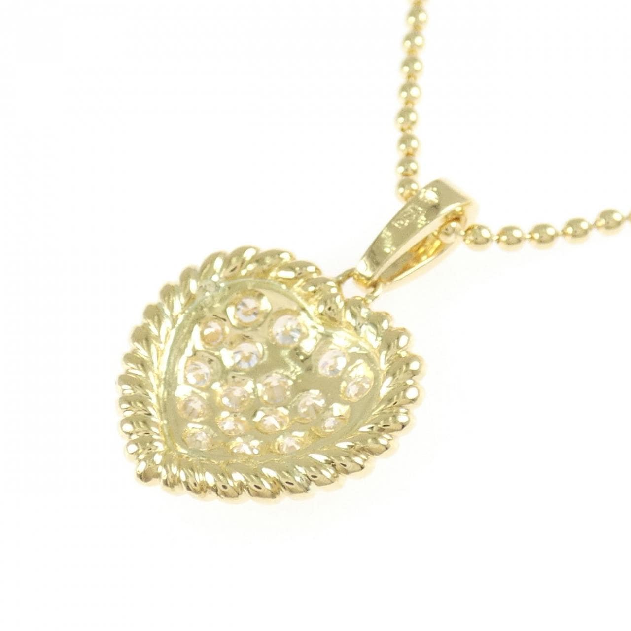 750YG ハート ダイヤモンド ネックレス