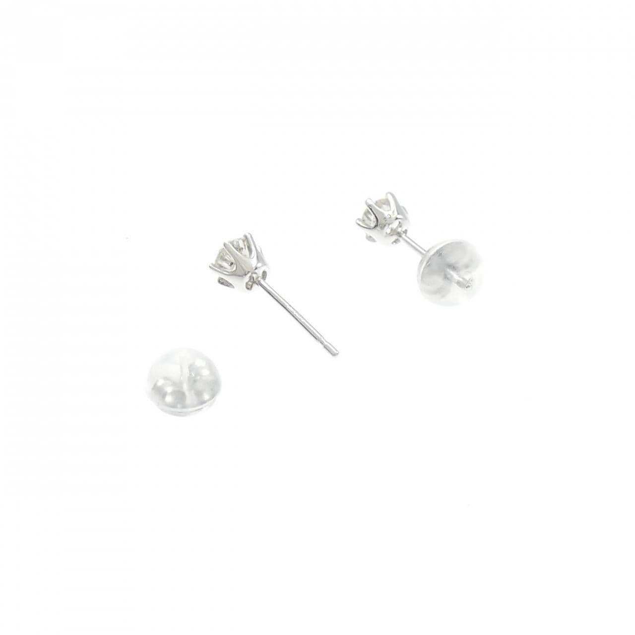 K18WG ソリティア ダイヤモンド ピアス 0.40CT