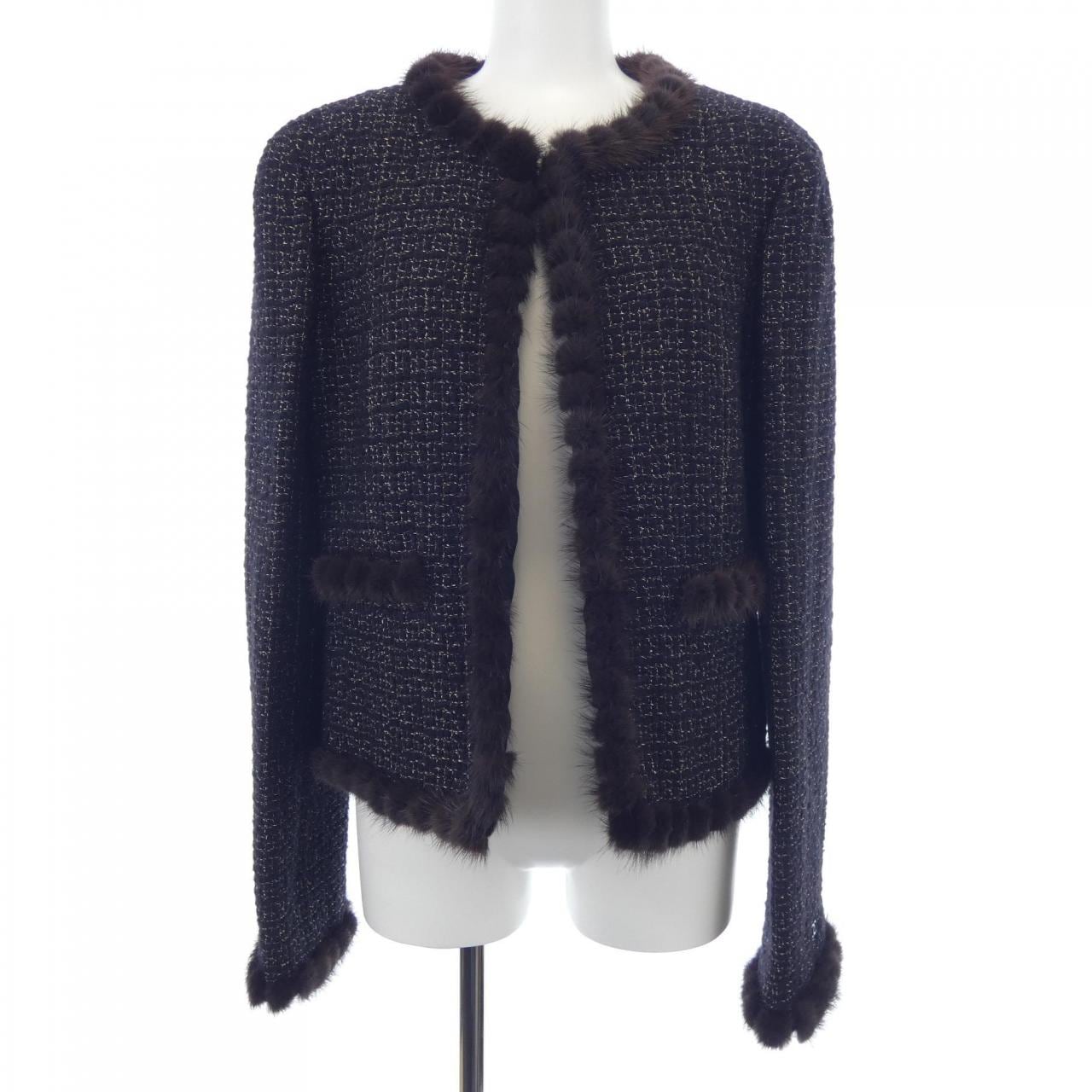 【ヴィンテージ】シャネル CHANEL P21855V12820 03A ノーカラージャケット