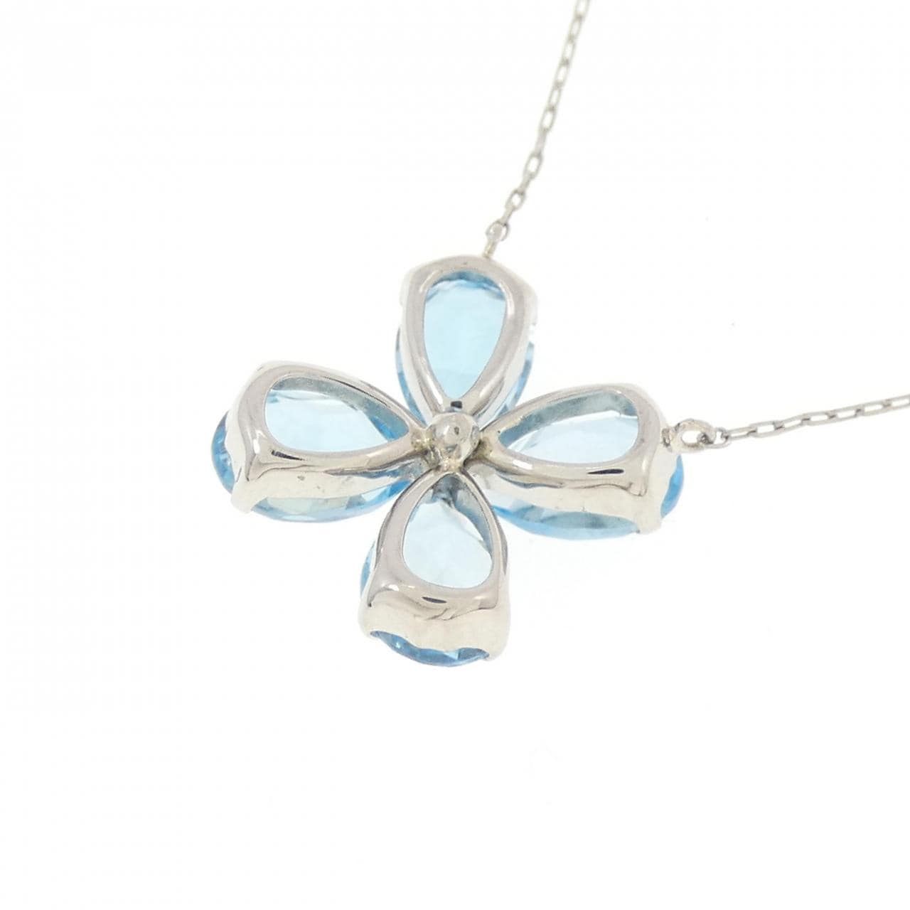 【新品】PT フラワー ブルートパーズ ネックレス 2.02CT