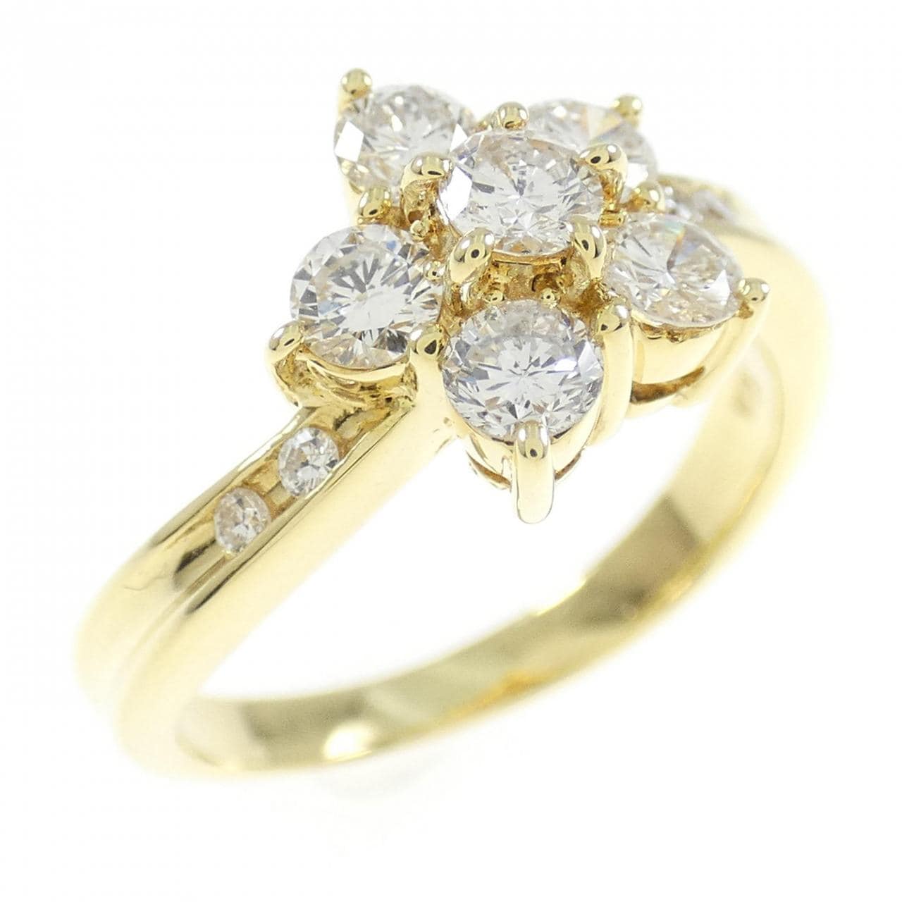 K18YG フラワー ダイヤモンド リング 0.66CT