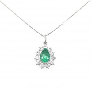 PT900/PT850 エメラルド ネックレス 0.79CT
