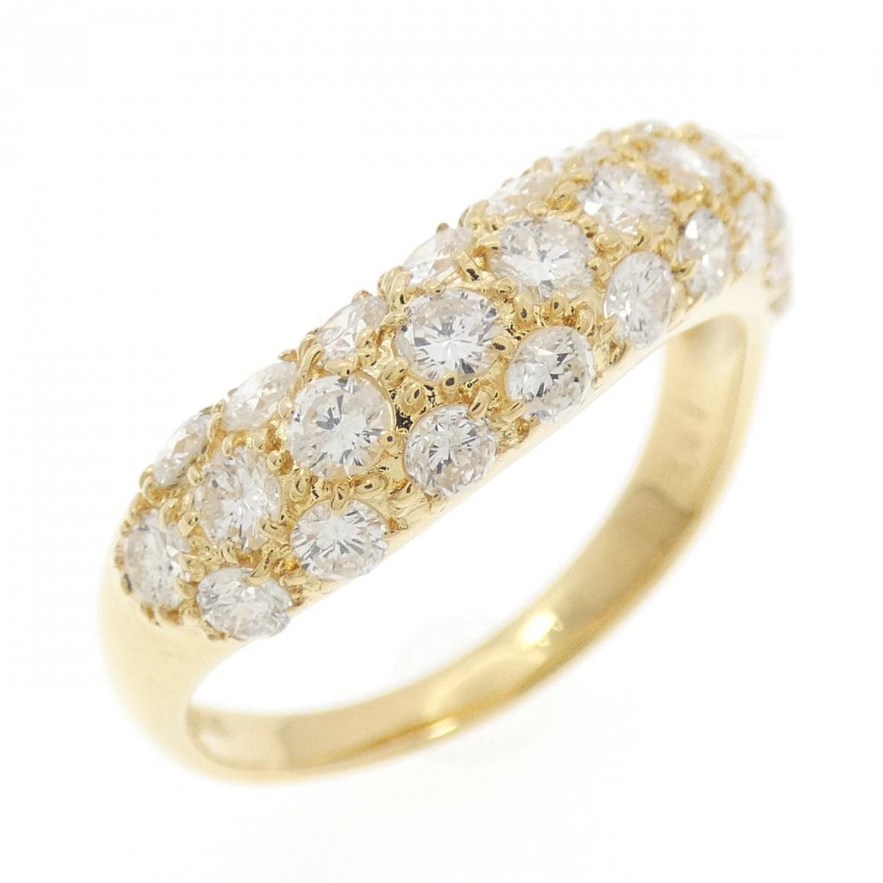 K18YG パヴェ ダイヤモンド リング 1.01CT
