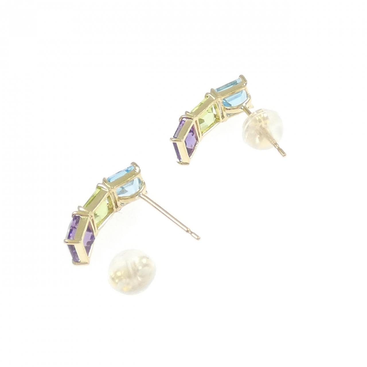 K18YG カラーストーン ピアス