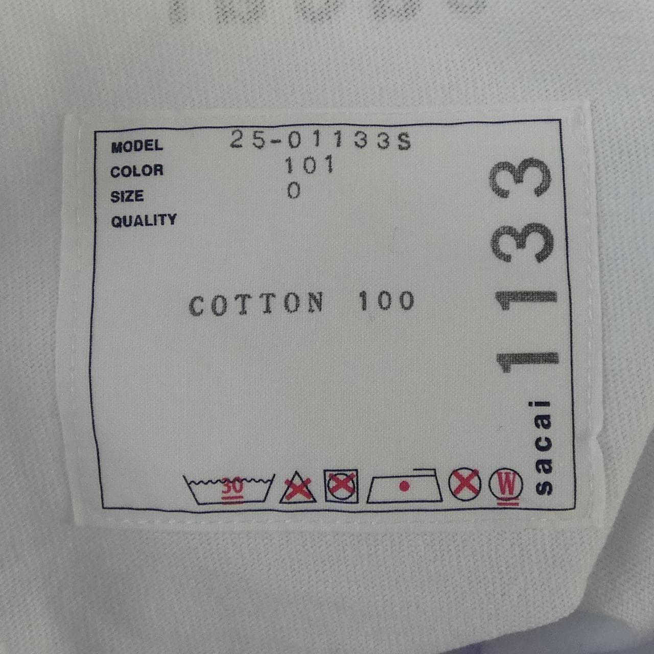 サカイ SACAI 25-01133S UNISEX Tシャツ