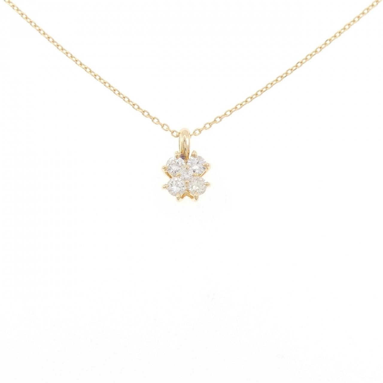 K18YG フラワー ダイヤモンド ネックレス 0.33CT