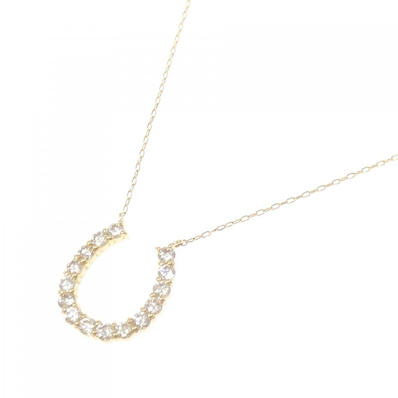 K18YG ホースシュー ダイヤモンド ネックレス 0.50CT