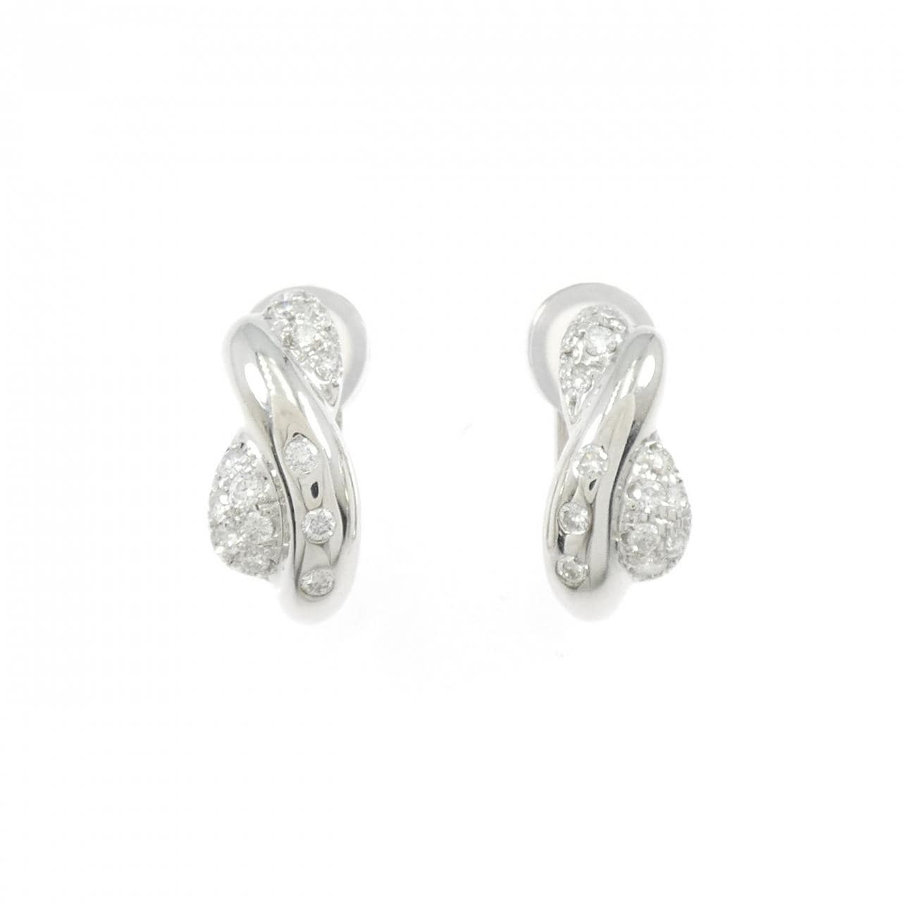 K18WG/PT900 ダイヤモンド ピアス/イヤリング 0.68CT