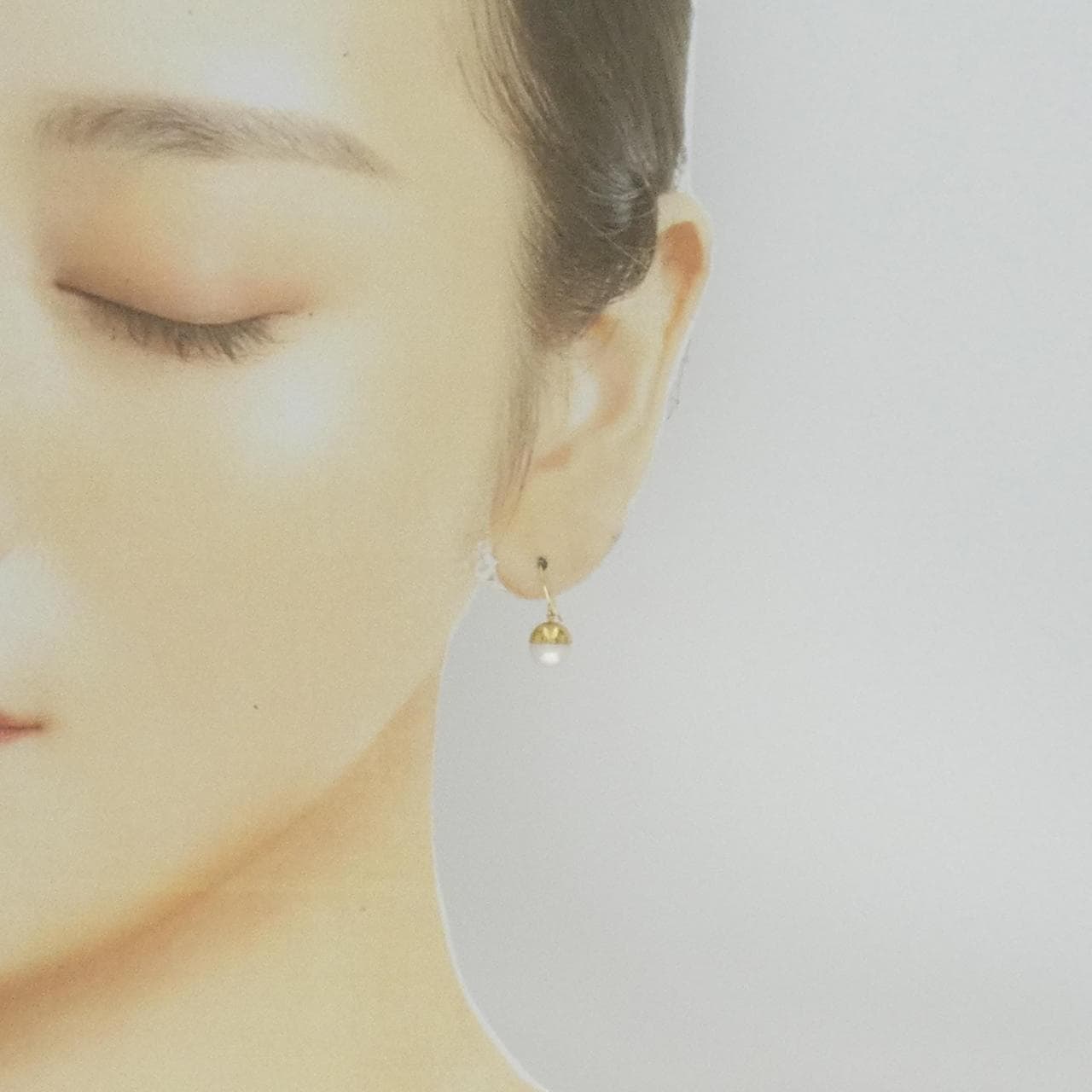 [新品] K18YG淡水珍珠耳環