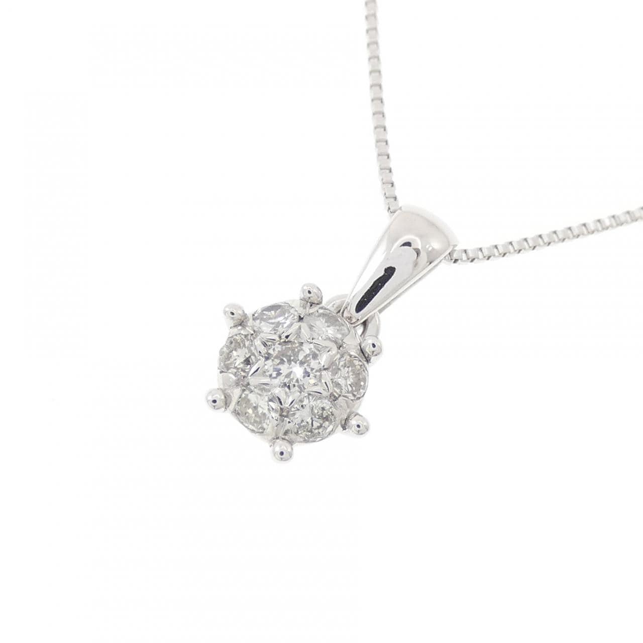 750WG/K18WG ダイヤモンド ネックレス 0.17CT