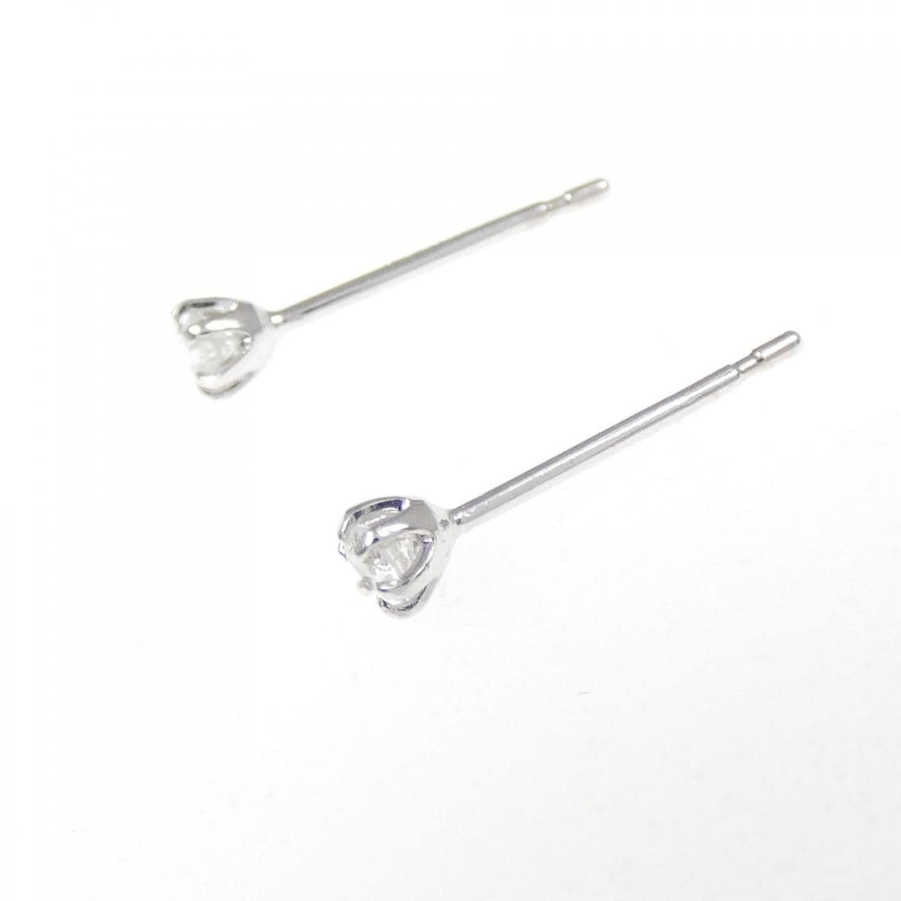 K14WG ソリティア ダイヤモンド ピアス 0.10CT