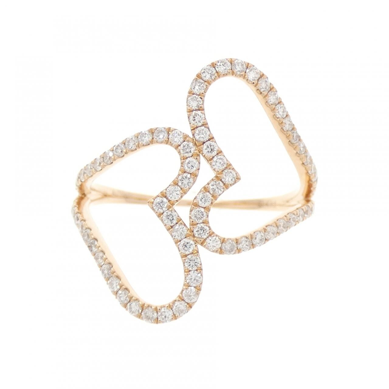 750PG ハート ダイヤモンド リング 0.43CT