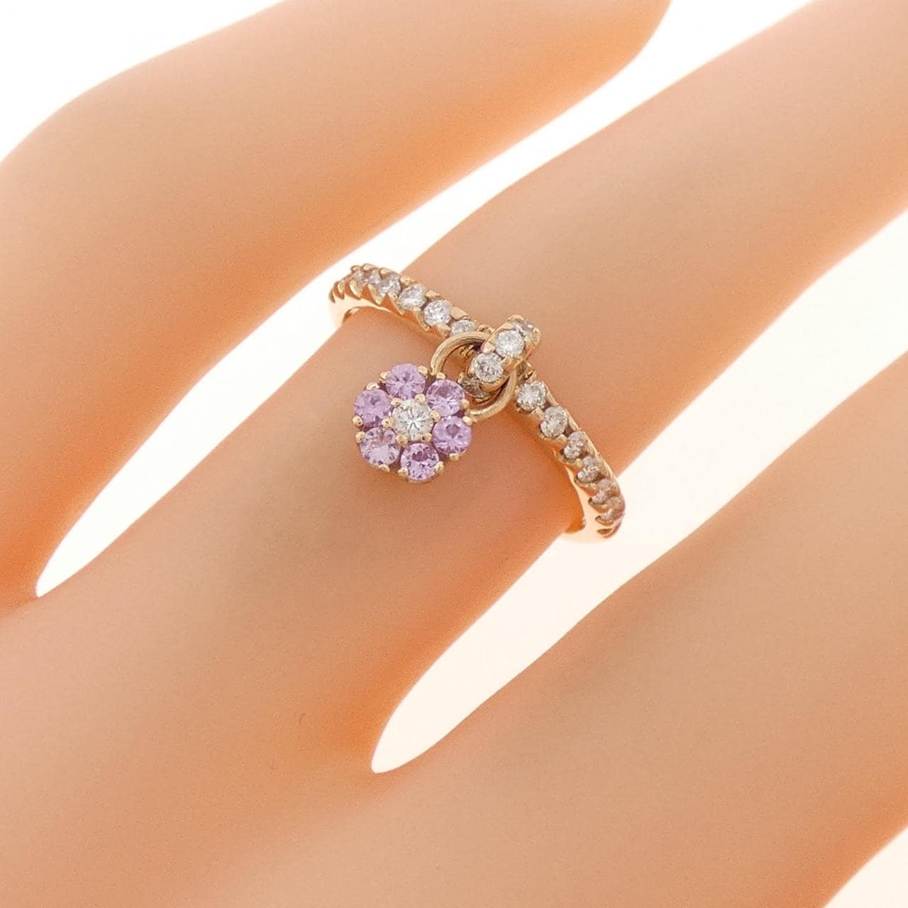 ポンテヴェキオ フラワー サファイヤ リング 0.10CT