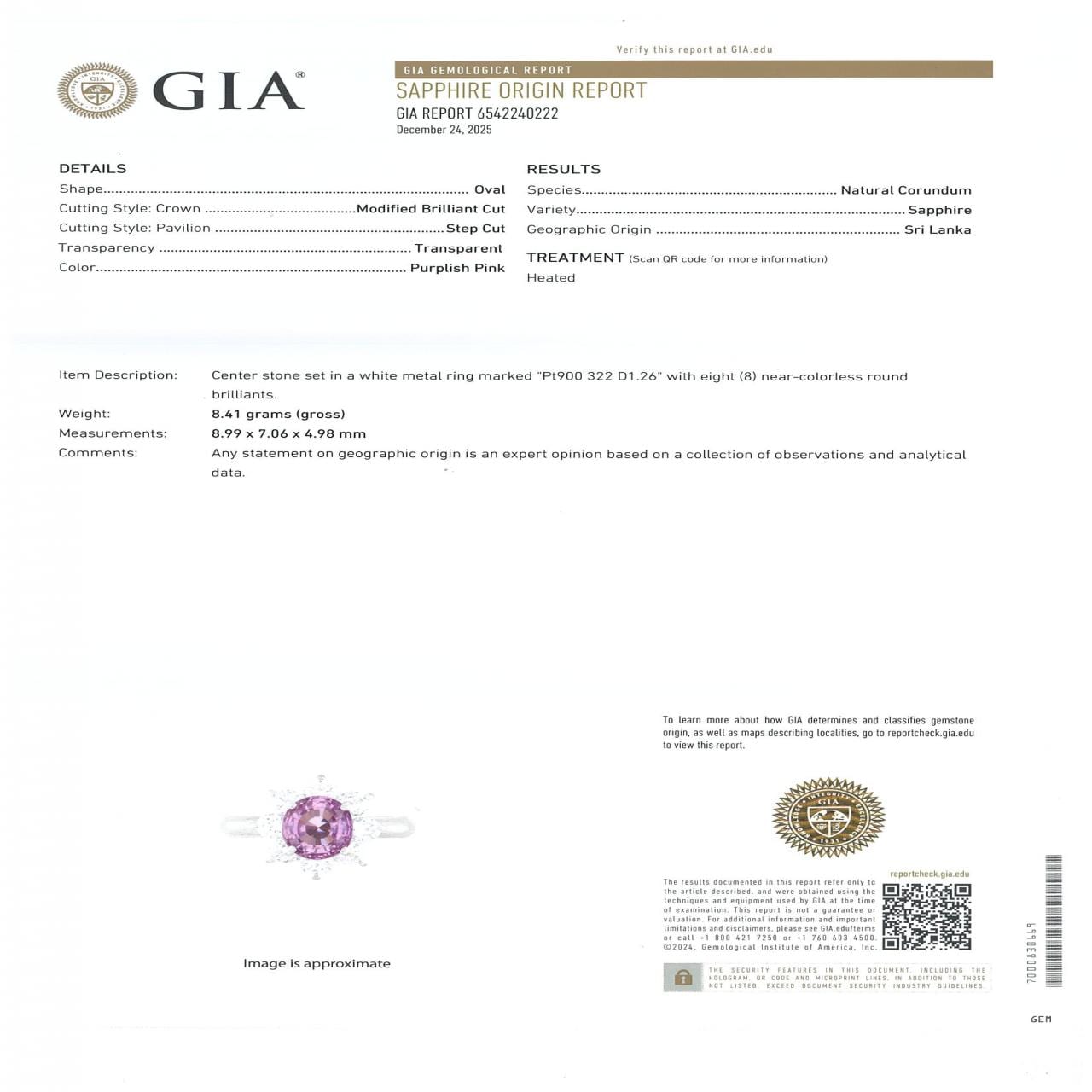 PT900蓝宝石戒指3.22CT斯里兰卡产