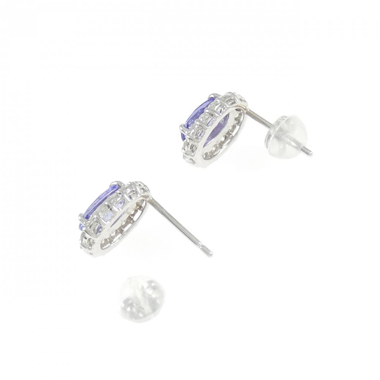 K18WG Tanzanite Earrings 1.36CT