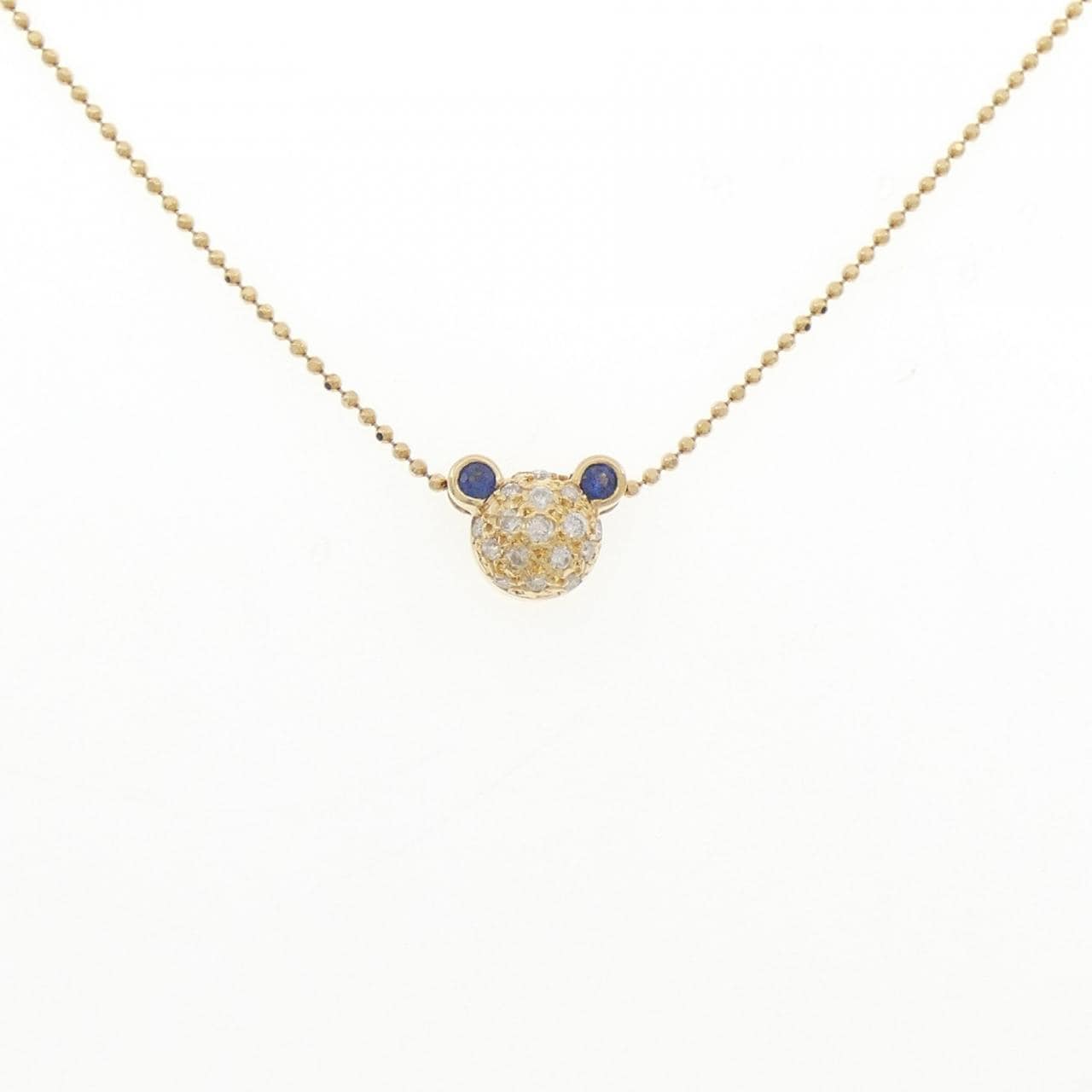 K18YG パヴェサファイヤ ネックレス 0.12CT