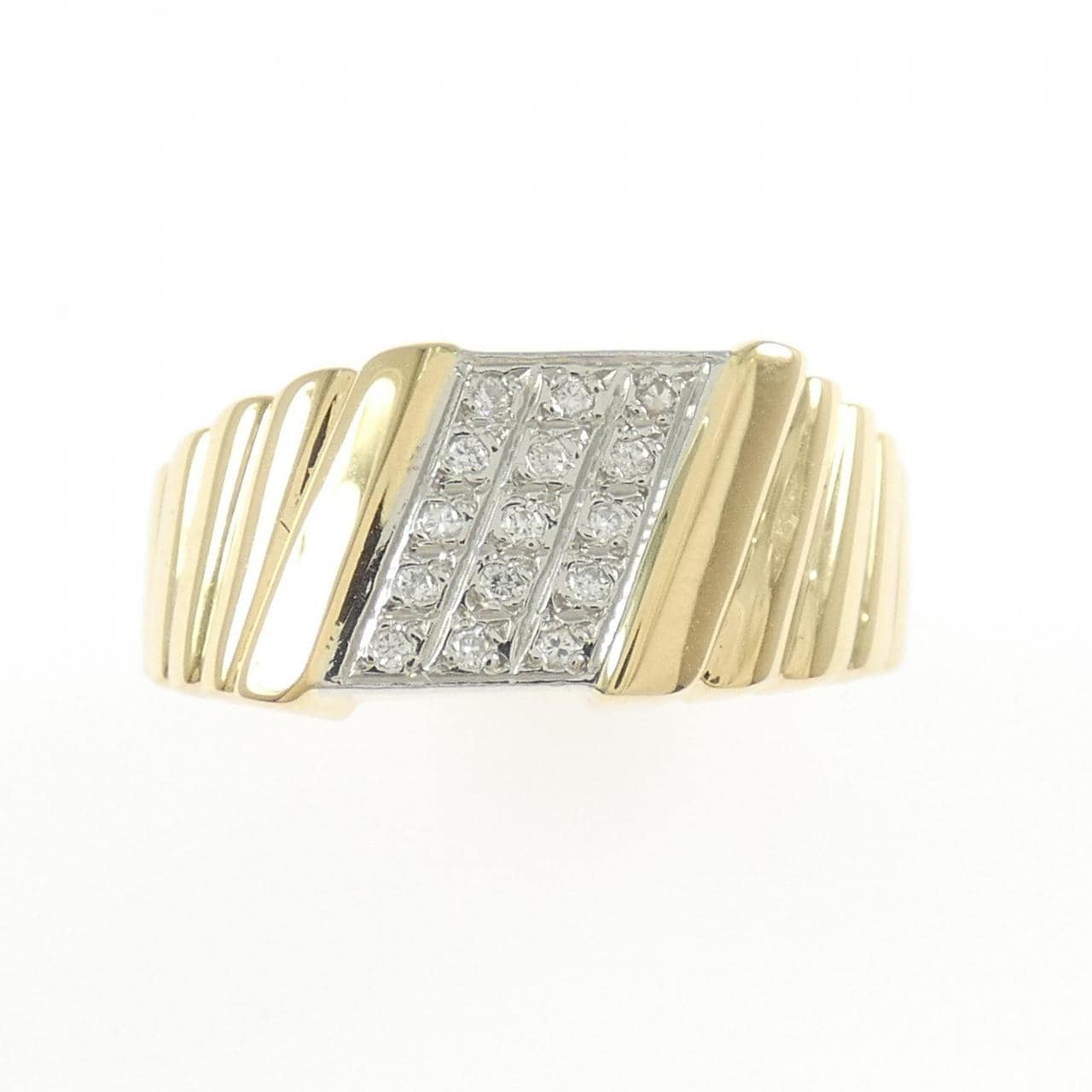 K18YG/PT900 ダイヤモンド リング