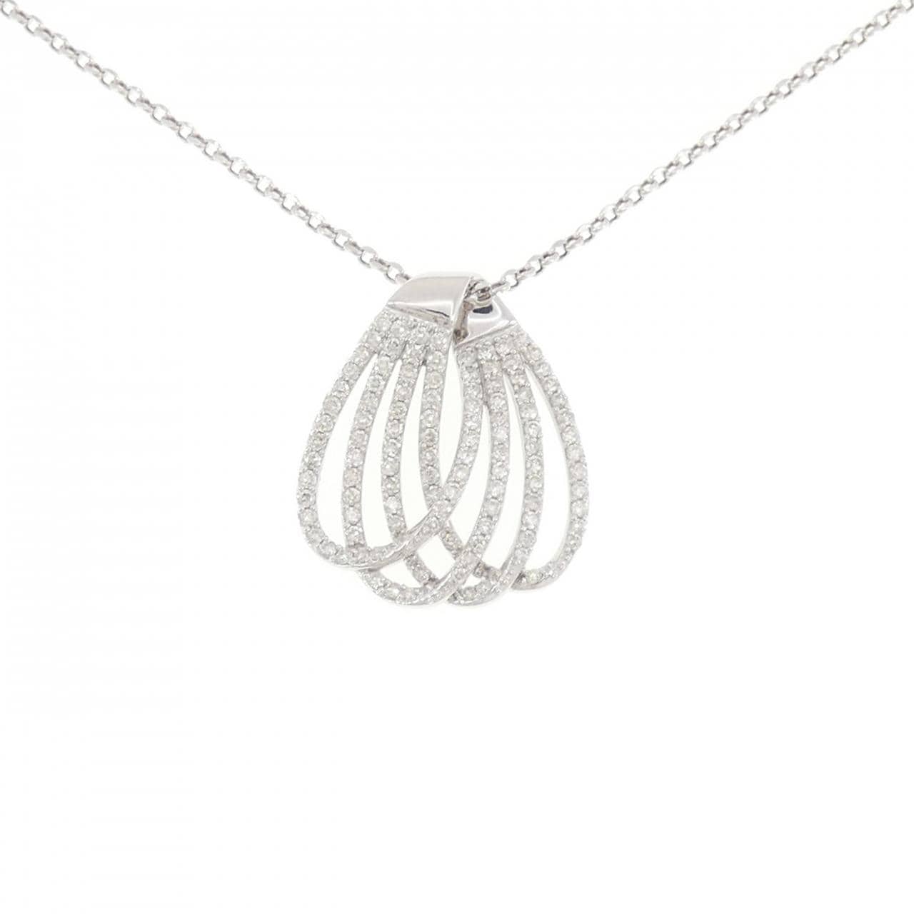 K18WG ダイヤモンド ネックレス 1.50CT