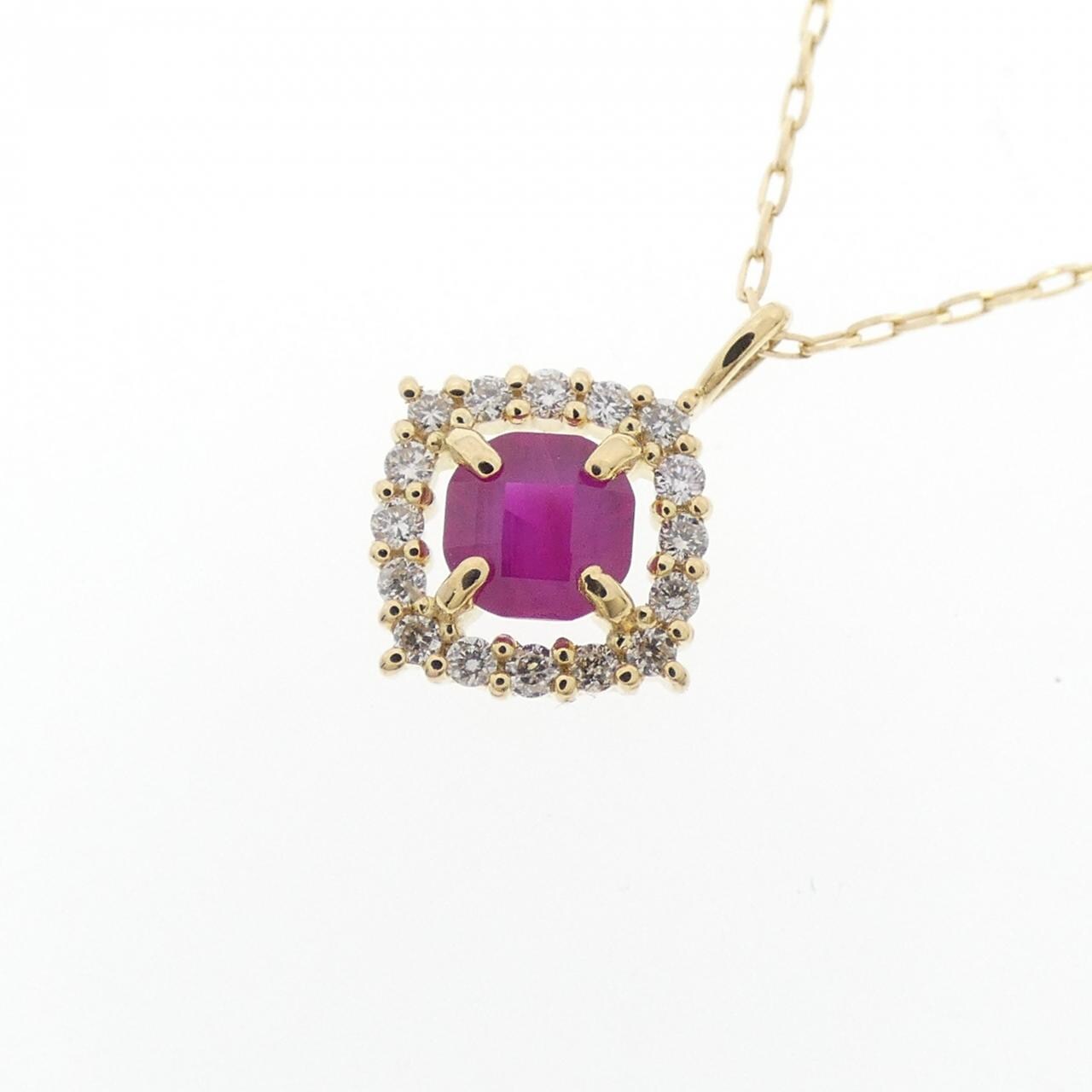 [新品] K18YG 紅寶石項鍊 0.25CT