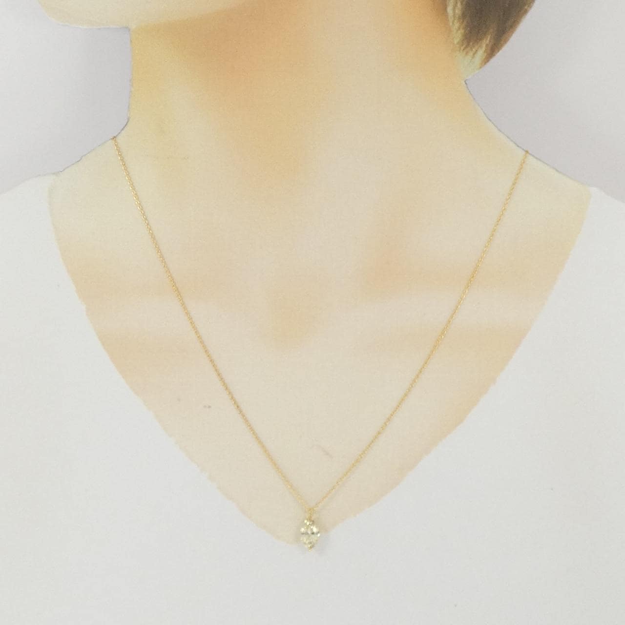 【リメイク】K18YG ダイヤモンド ネックレス 1.153CT VLY I1 マーキスカット