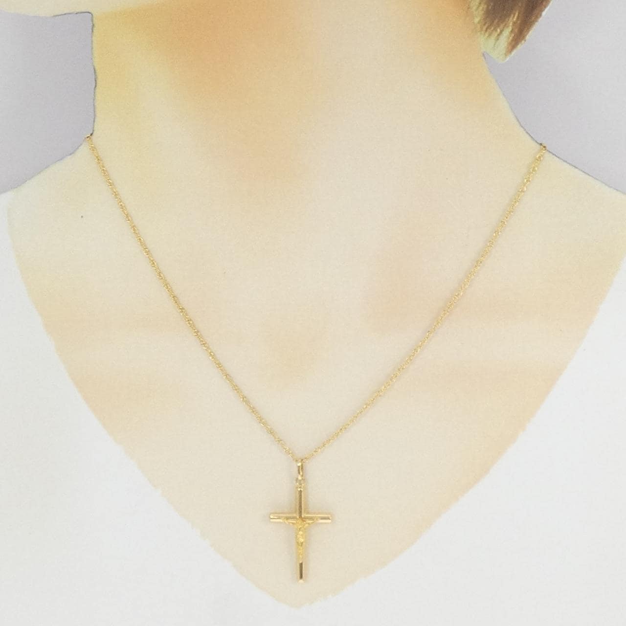 750YG/K18YG クロス ネックレス