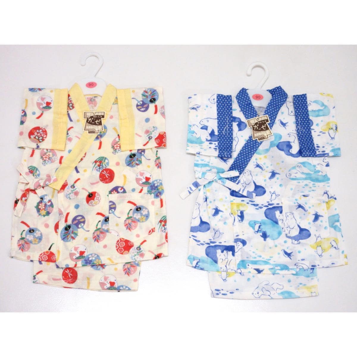 【未使用品】子供　ガーゼ甚平　２枚セット　９０ｃｍ