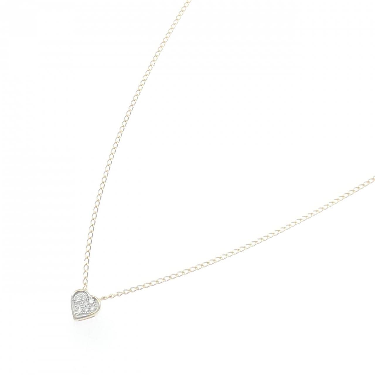 K10YG/K10WG ハート ダイヤモンド ネックレス