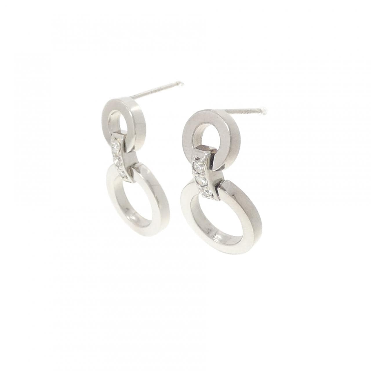 K18WG ダイヤモンド ピアス 0.14CT