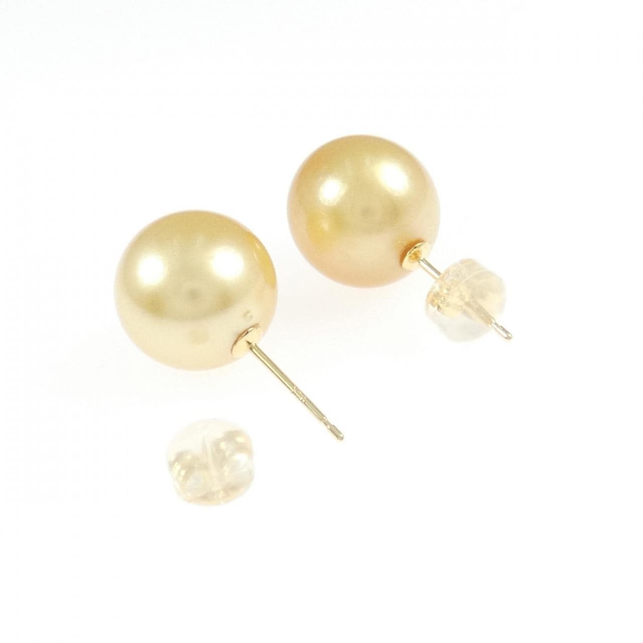 K18YG 白蝶パール ピアス 11.3mm
