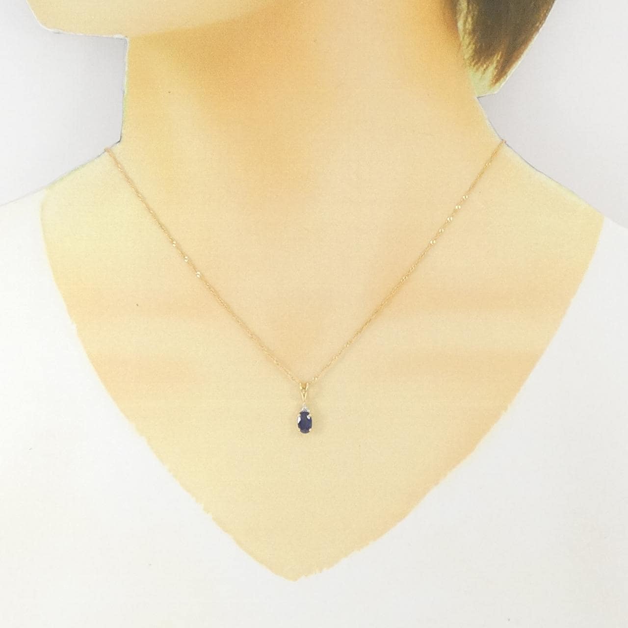 K18YG/K18WG サファイヤ ネックレス 0.53CT