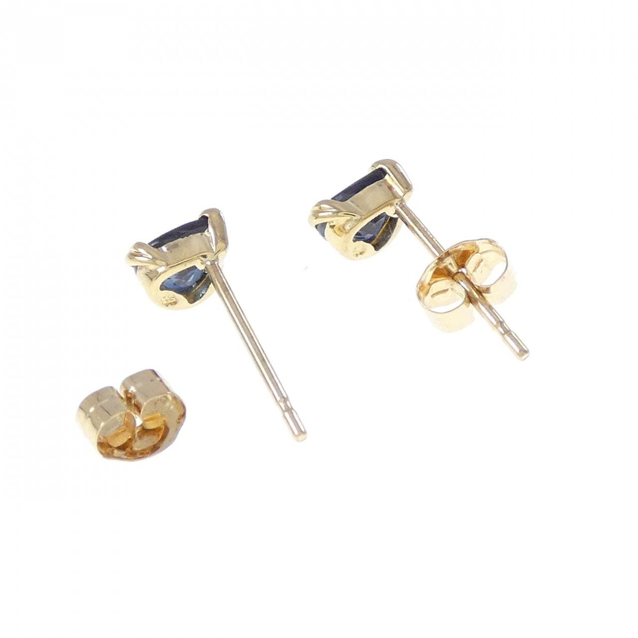 K18YG藍寶石耳釘