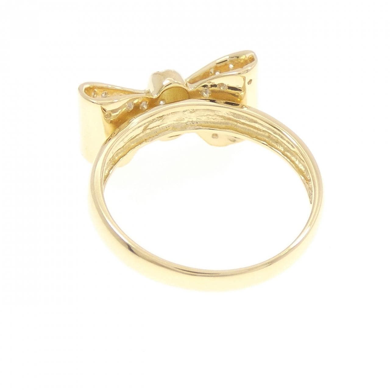K18YG リボン ダイヤモンド リング 0.30CT