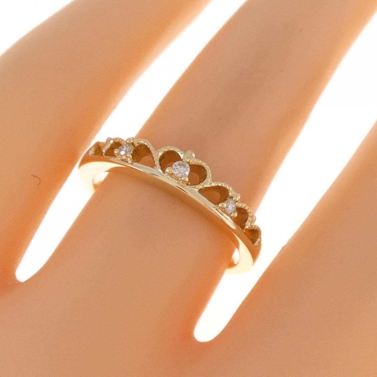 K18YG Tiara Diamond Ring 0.03CT