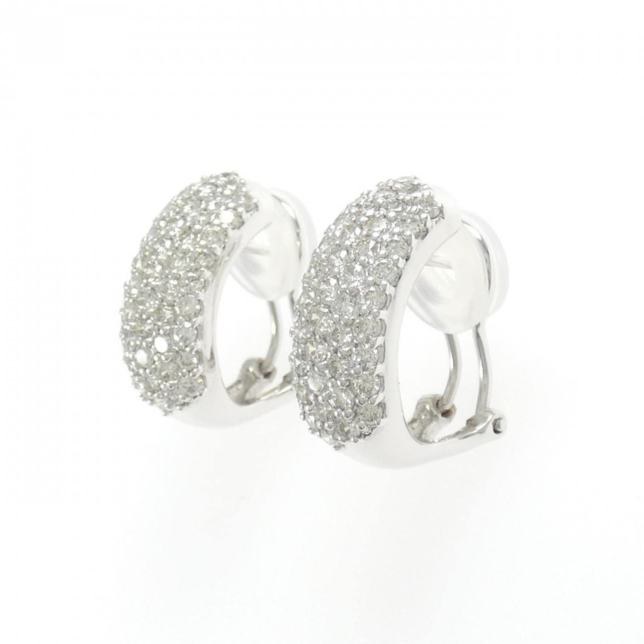 PT900/K18WG パヴェ ダイヤモンド ピアス/イヤリング 2.00CT