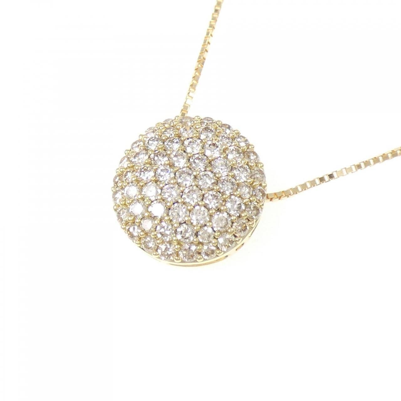K18YG パヴェ ダイヤモンド ネックレス 1.20CT