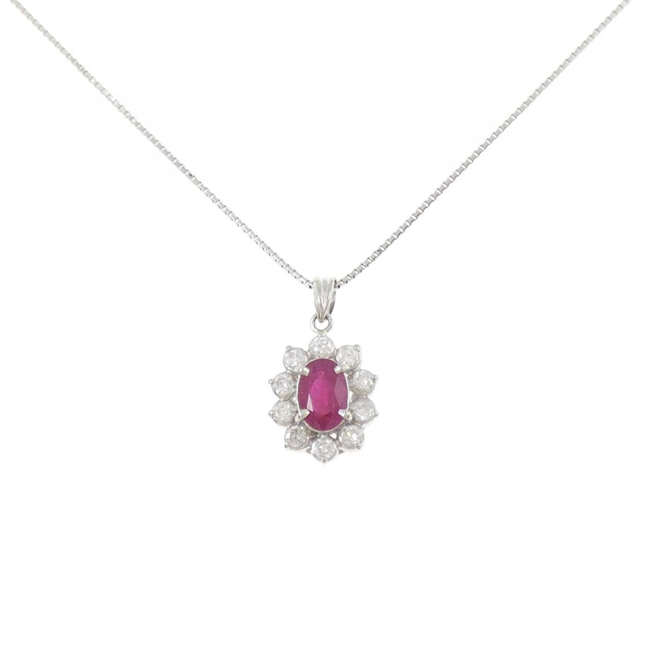 PT900/PT850 ルビー ネックレス 1.0CT