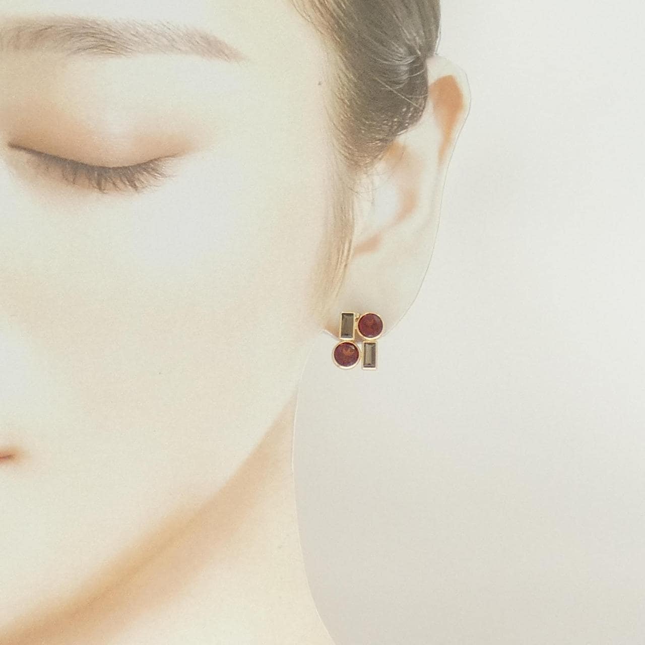 K18PG ガーネット ピアス