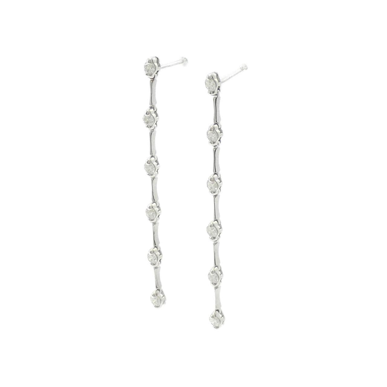 K18WG ダイヤモンド ピアス 1.0CT