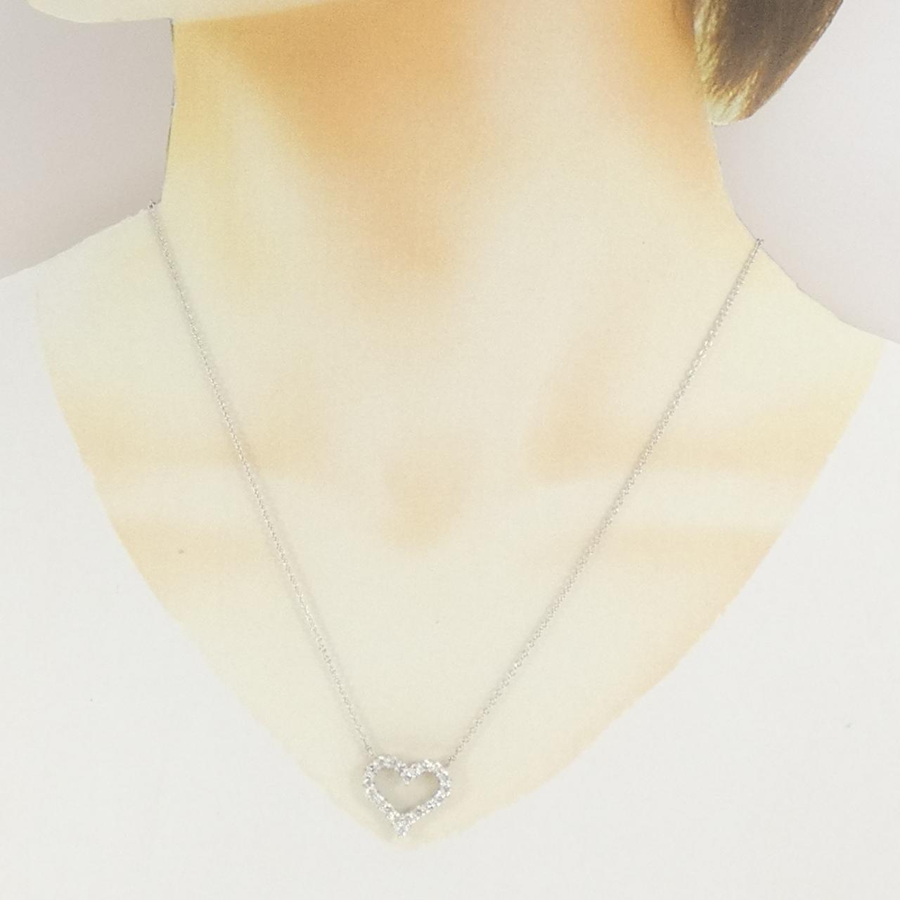 PT900/PT850 ハート ダイヤモンド ネックレス 1.00CT