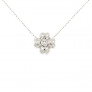 PT850 フラワー ダイヤモンド ネックレス 0.33CT