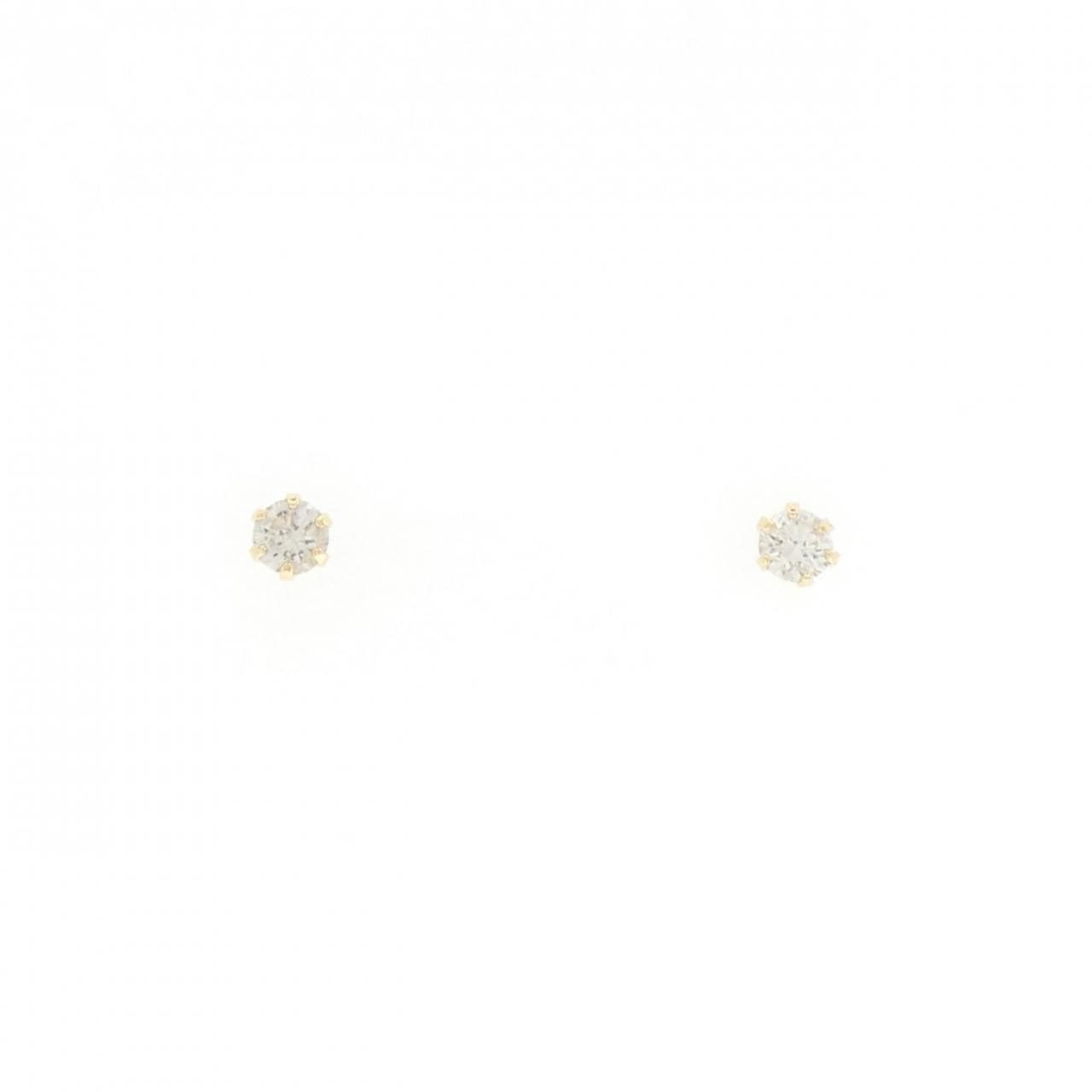 K18YG ソリティア ダイヤモンド ピアス 0.10CT