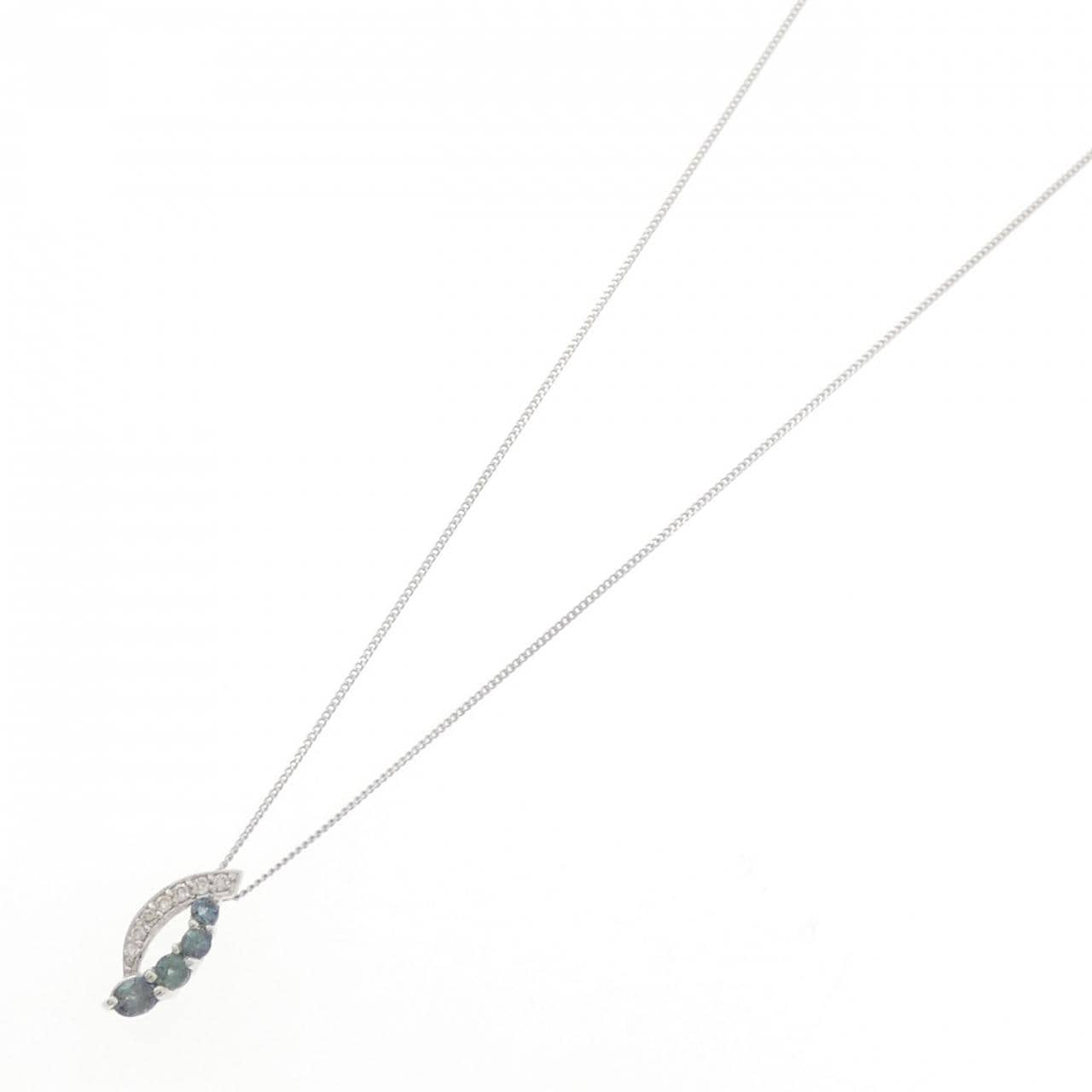PT950/K18WG アレキサンドライト ネックレス 0.28CT