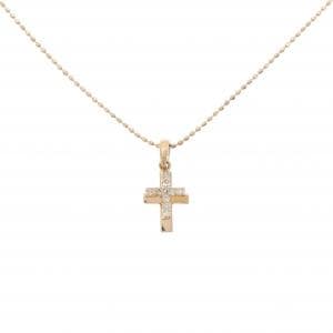 K18PG クロス ダイヤモンド ネックレス