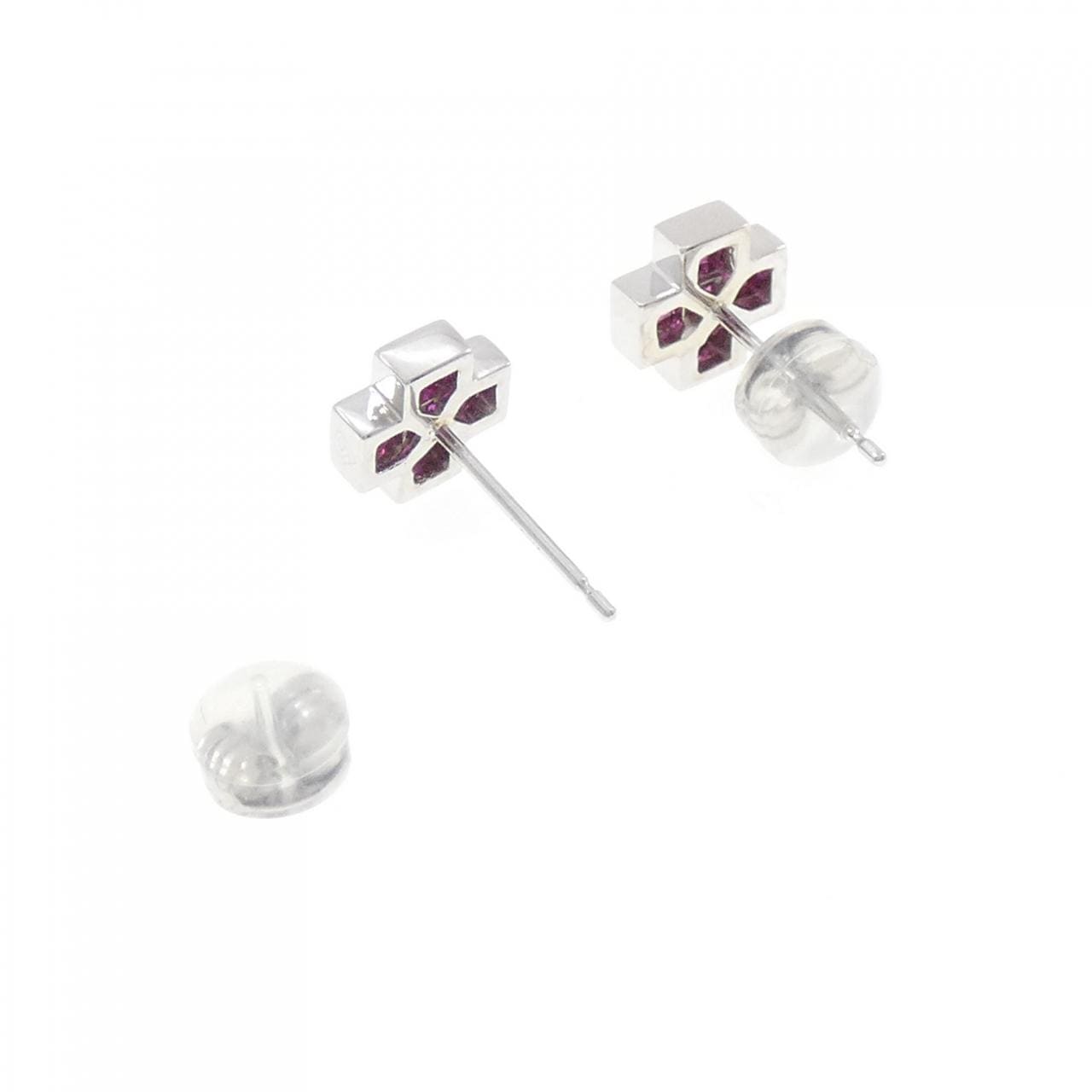 K18WG ルビー ピアス