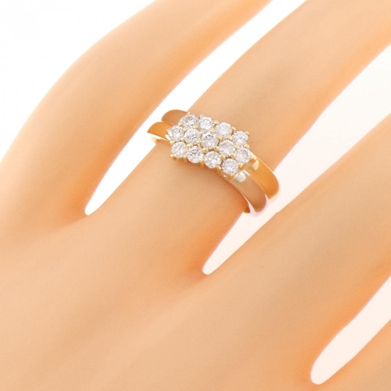 K18YG/PT ダイヤモンド リング 0.54CT