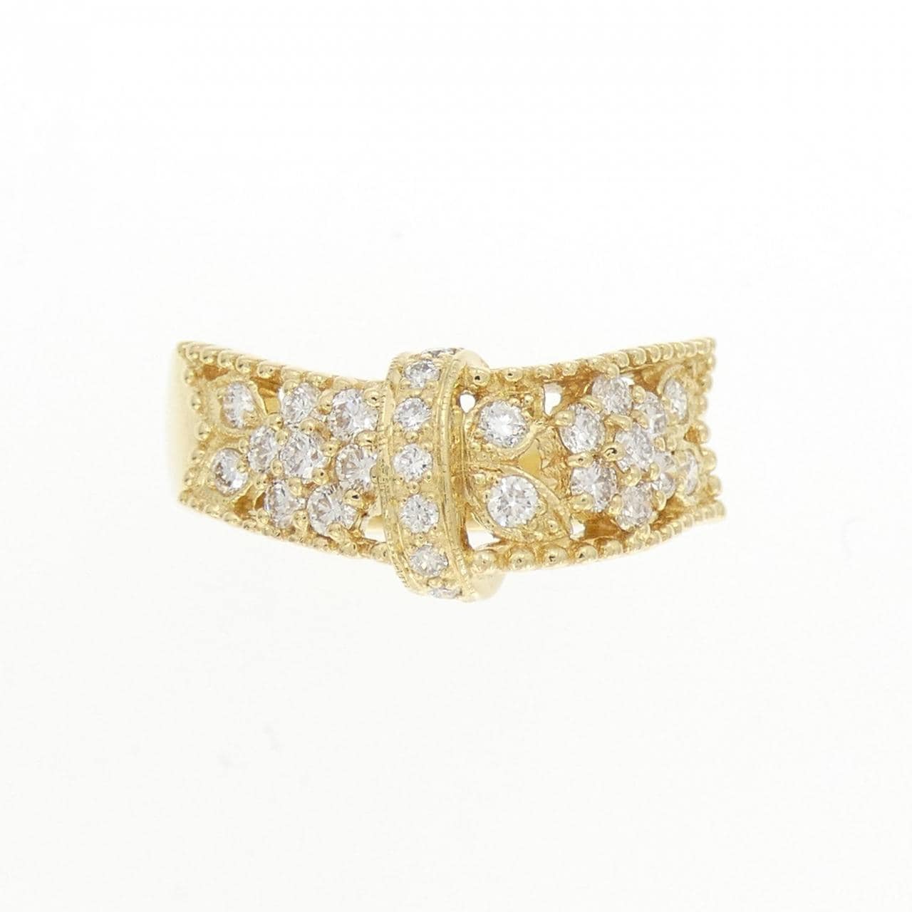 K18YG flower Diamond ring 0.53CT