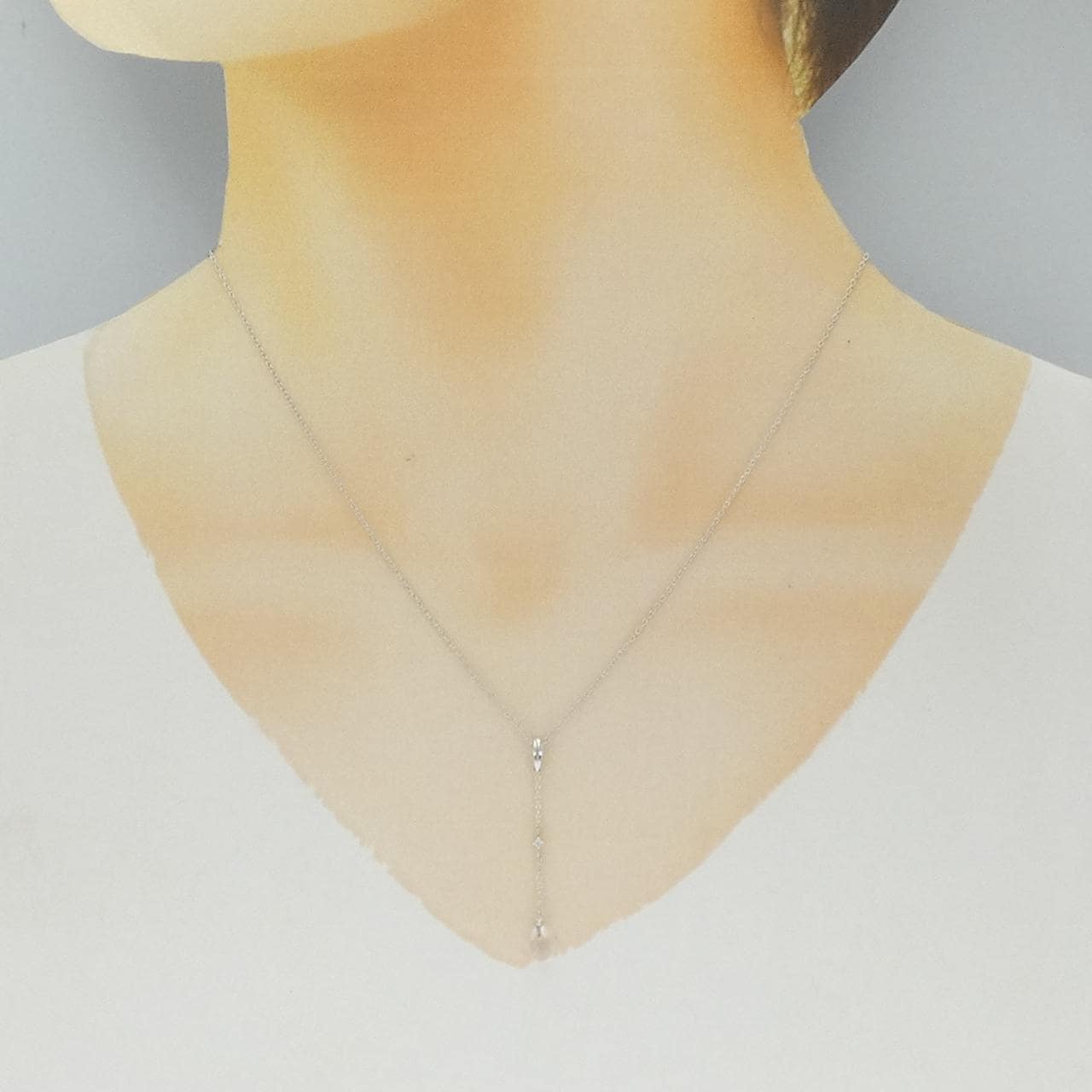 K18WG クオーツ ネックレス